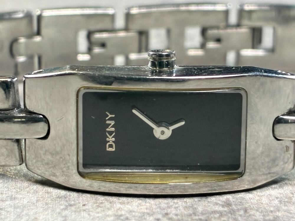 DKNY Women's NY-3365 Stainless Steel Watch Black Rectangular Dial 13mm Working